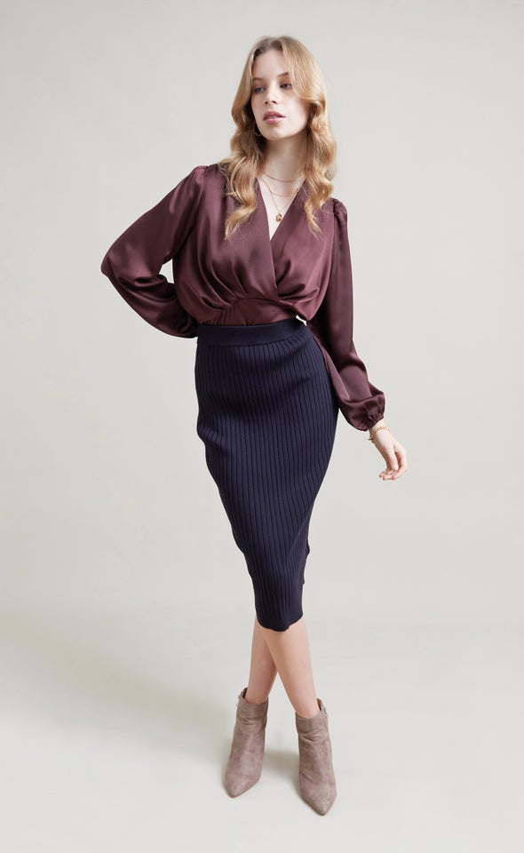 Knitwear Midi Skirt Black