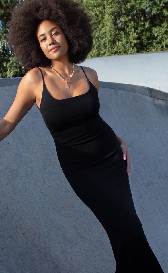 Knitwear Ruched Maxi Black