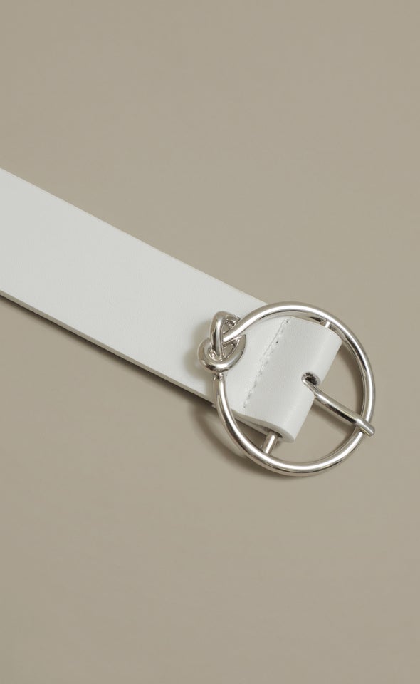 Knot Buckle Jean Belt Silver/white