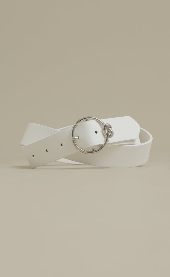 Knot Buckle Jean Belt Silver/white