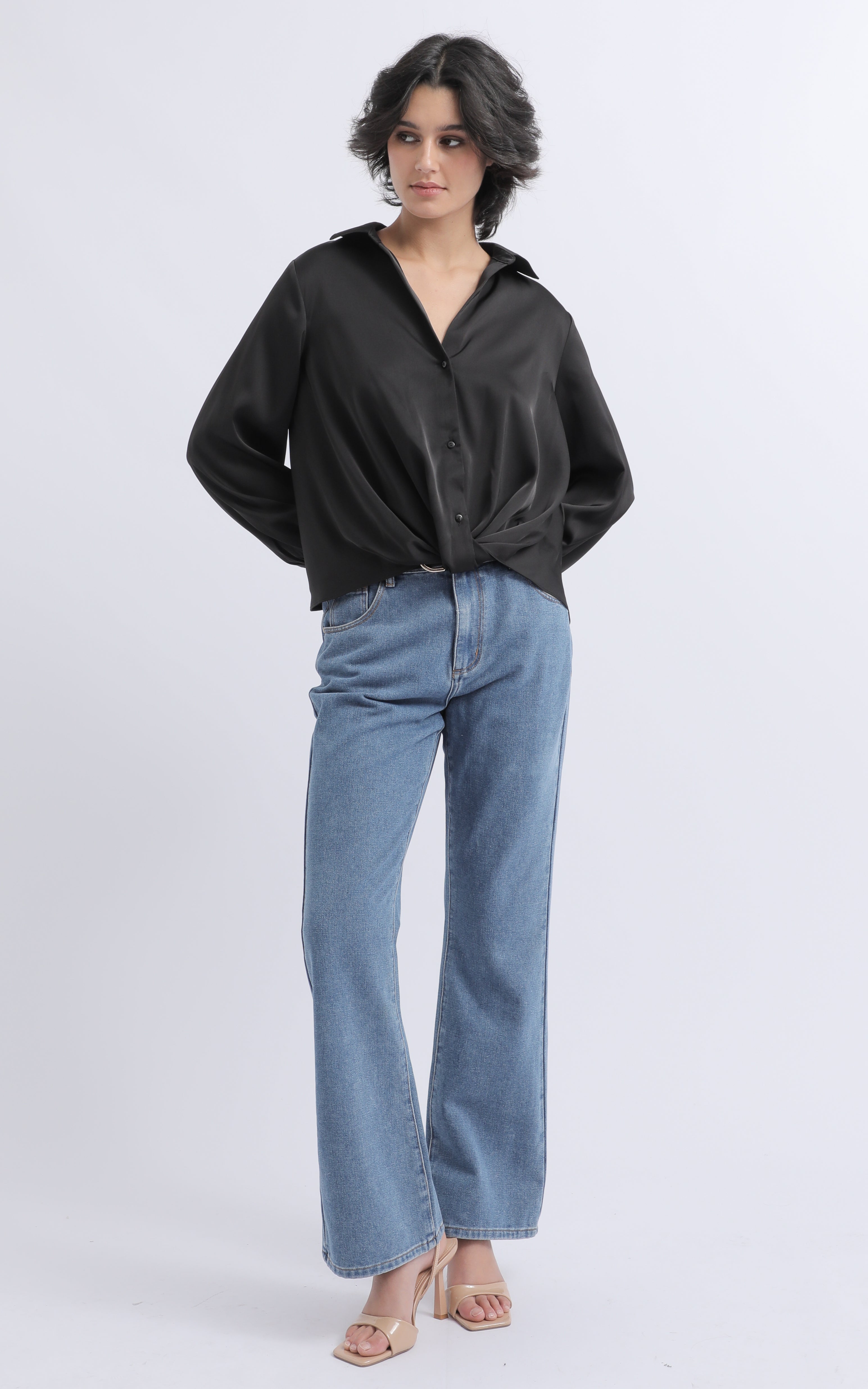 Grey Front Knotted Shirt
