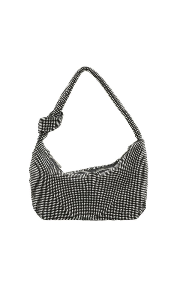 Knot Strap Metallic Handbag Gunmetal