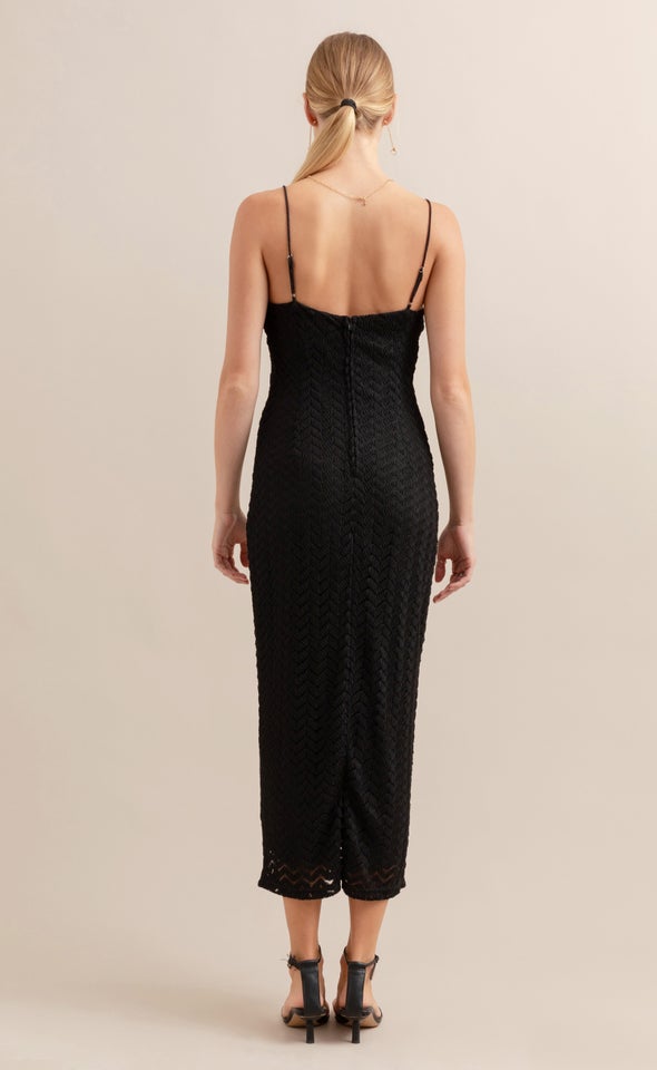 Lace Midi Dress Black