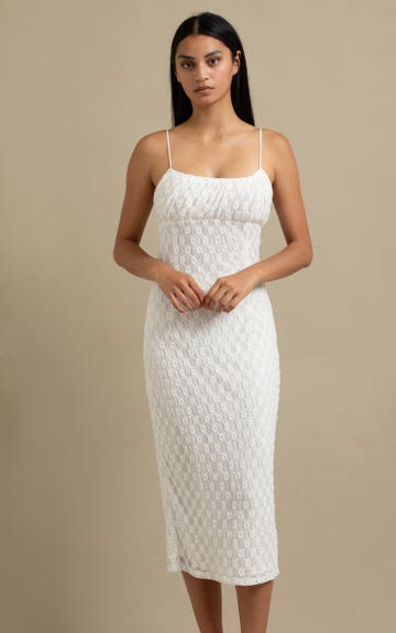 Shop our Lace Midi Dress in White | Pagani Shop our Lace Midi Dress in White | Pagani