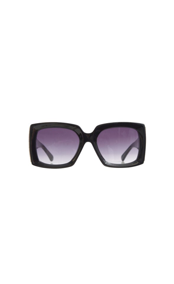 Large Metal Edge Sunglasses Black