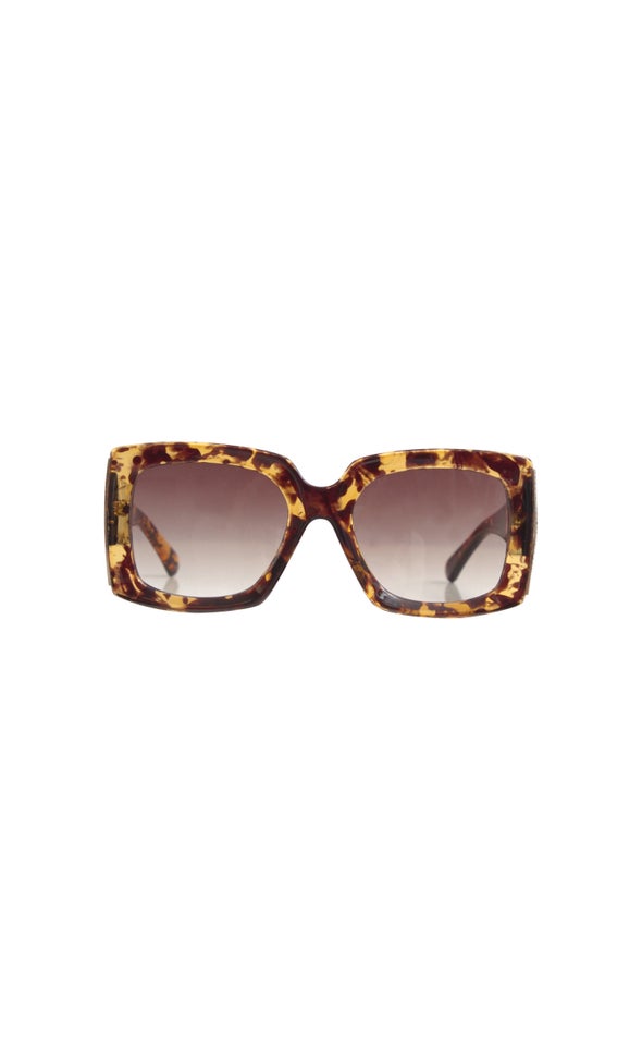 Large Metal Edge Sunglasses Tortoiseshell