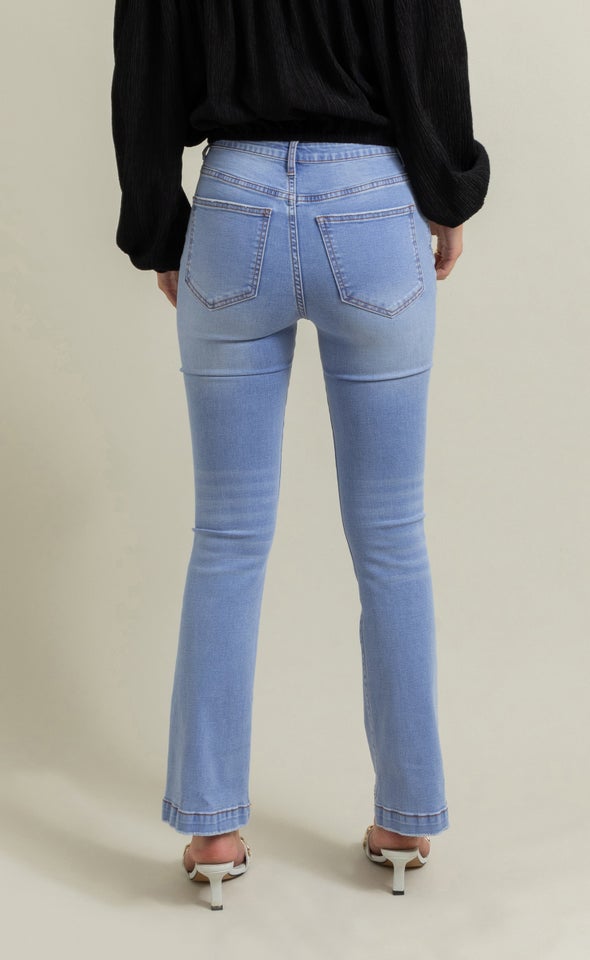 Light Wash Flare Jeans Light Blue