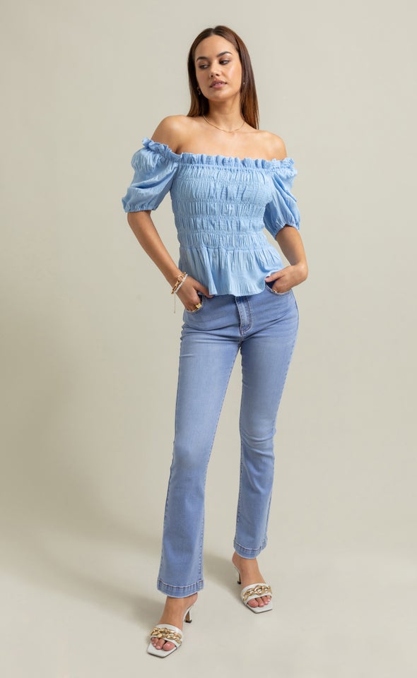 Light Wash Flare Jeans Light Blue