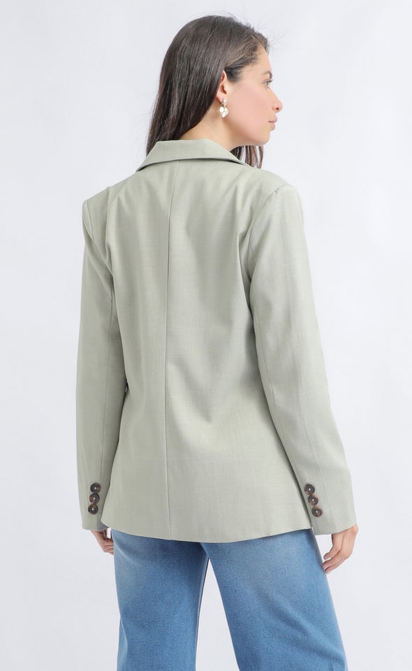 Linen Look 2 Button Blazer Sage