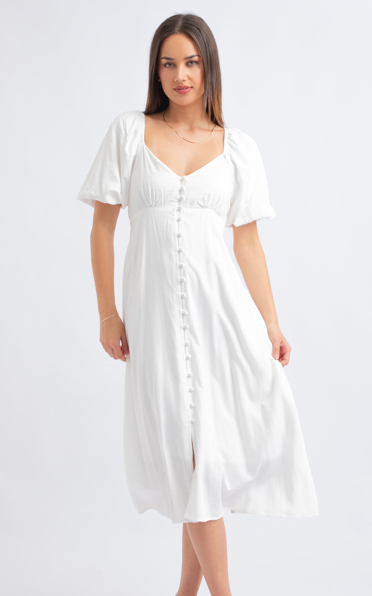 cream linen dress with buttons Daisy Linen Dress main image 0