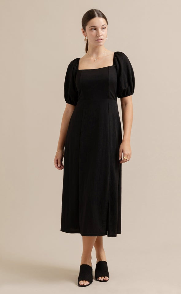 Linen Look Jersey Midi Dress Pagani
