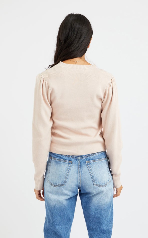 Long Puff Sleeve Sweater Blush