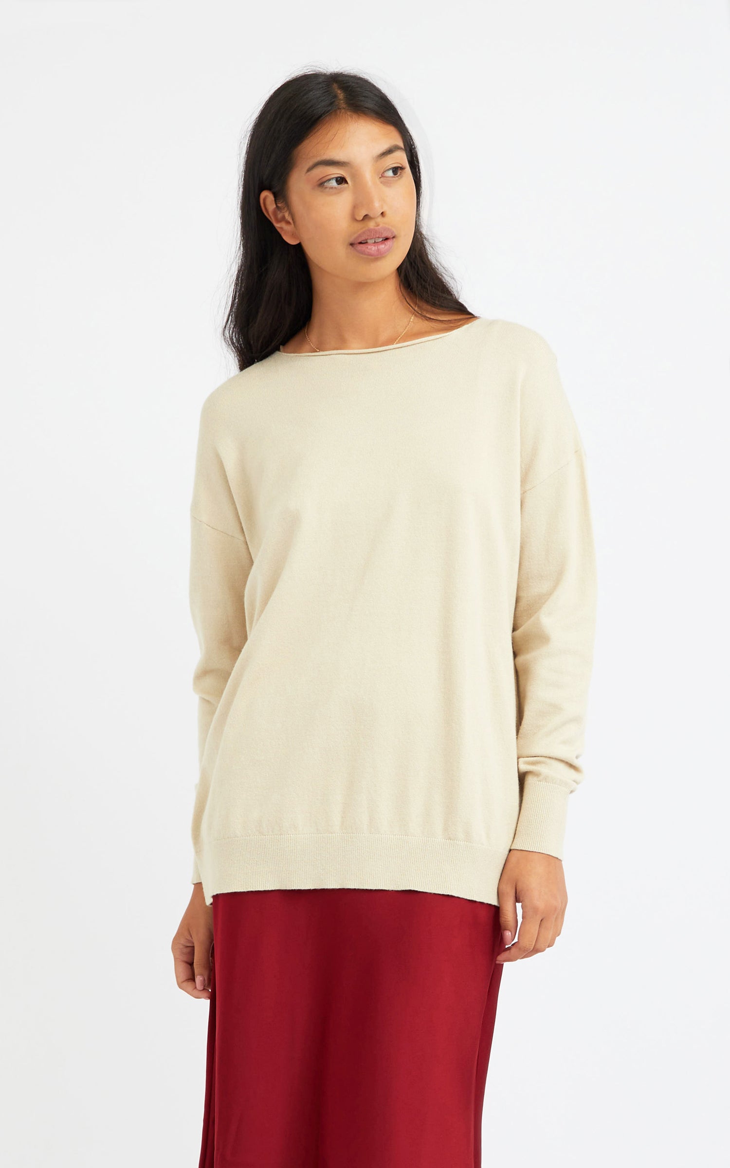 Long Sleeve Boat Neck Sweater | Pagani