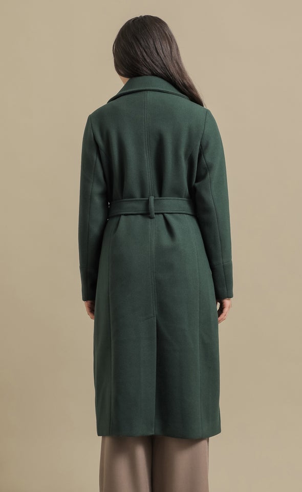 Longline Belted Coat Jade