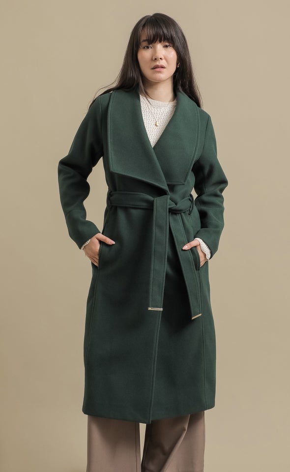 Longline Belted Coat Jade
