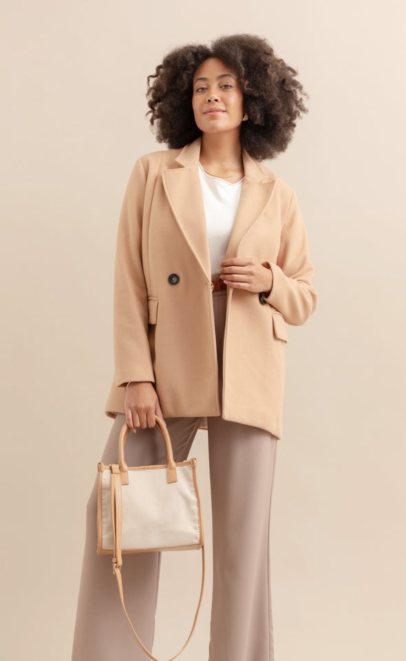 Longline Coat Jacket Camel