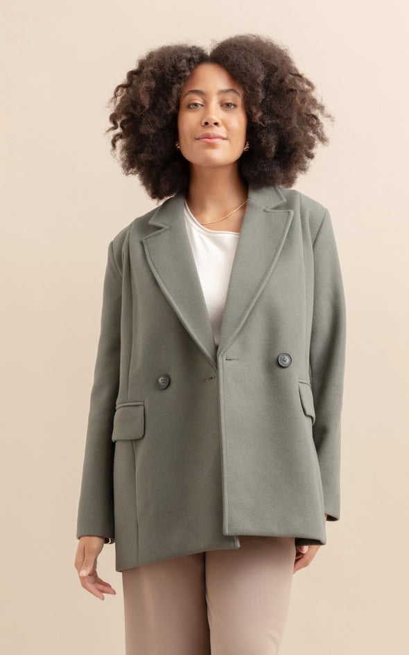 Longline Coat Jacket Olive