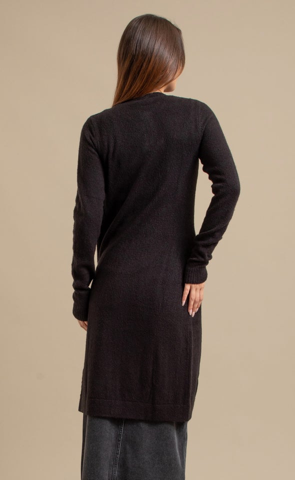 Longline Fitted Cardi Black