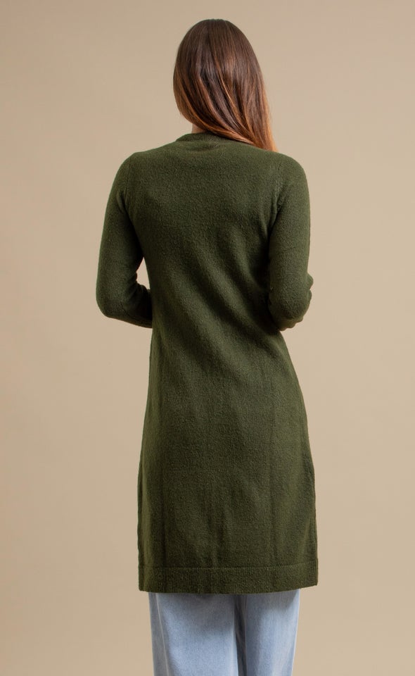 Longline Fitted Cardi Olive