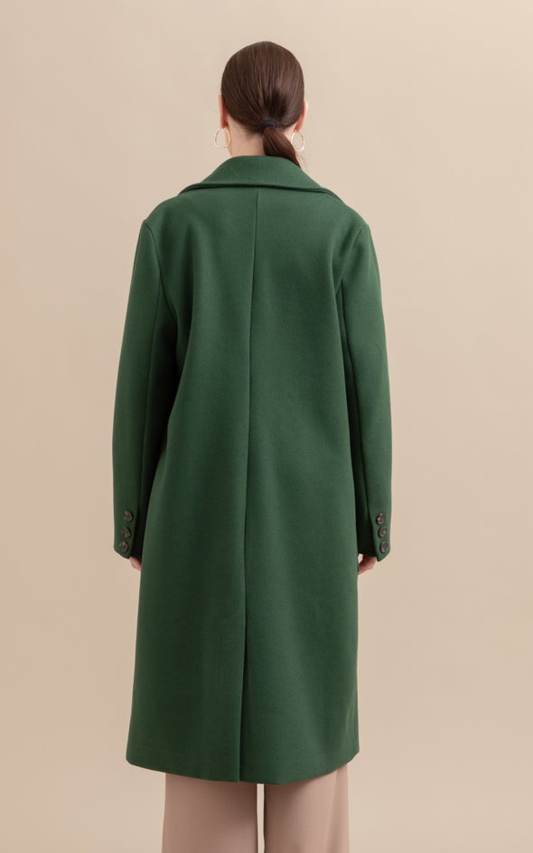 Longline Open Coat Emerald
