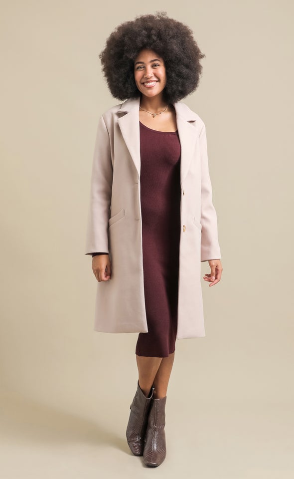 Longline Oversized Coat Dusky