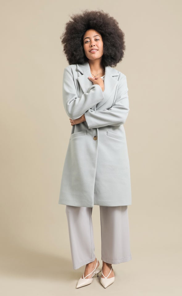 Longline Oversized Coat Sage