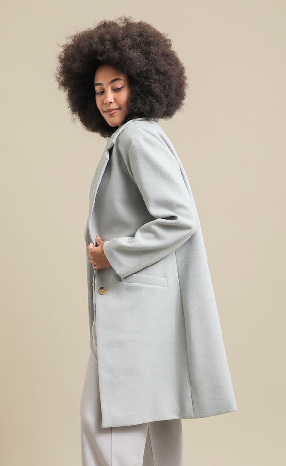 Longline Oversized Coat Sage