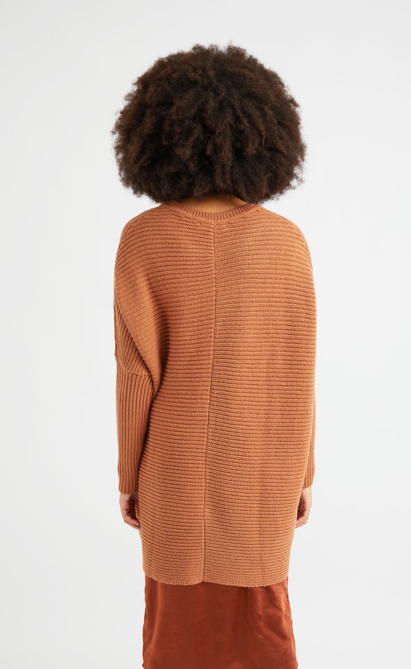 Longline Rib Crew Sweater New Spice