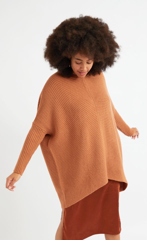 Longline Rib Crew Sweater New Spice