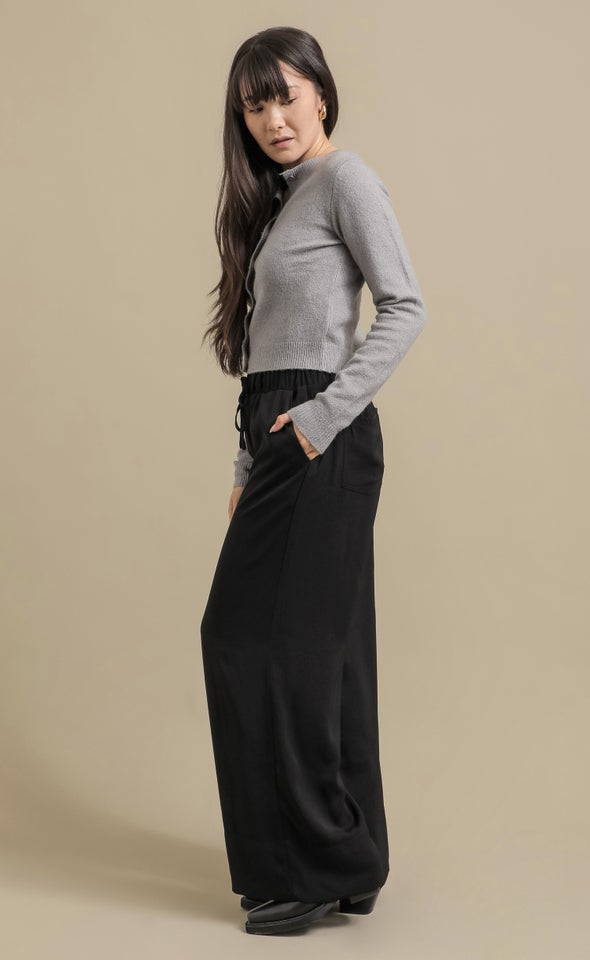 LS Fitted Cardi Grey Marle