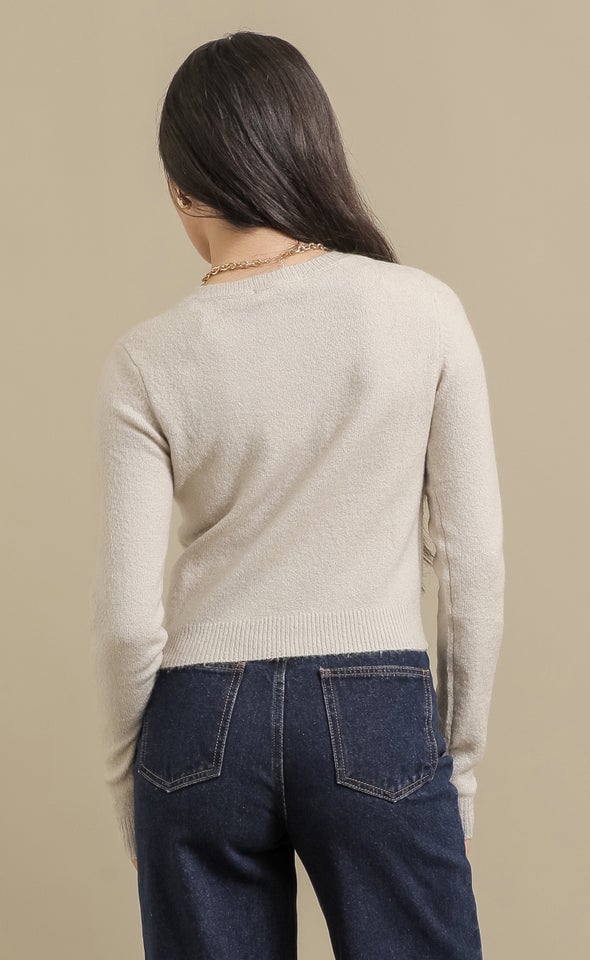 LS Fitted Cardi Natural