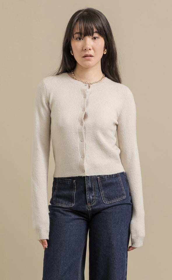 LS Fitted Cardi Natural