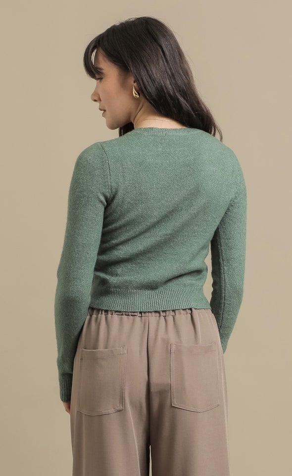 LS Fitted Crew Neck Sweater Emerald