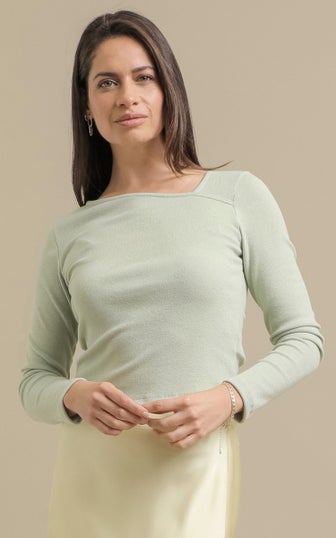 LS Jersey Asym Neck Top