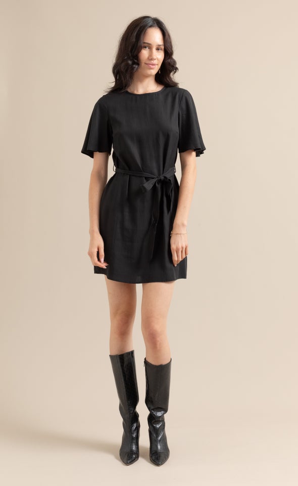 Lyocell Poplin Loose Fit Dress Black