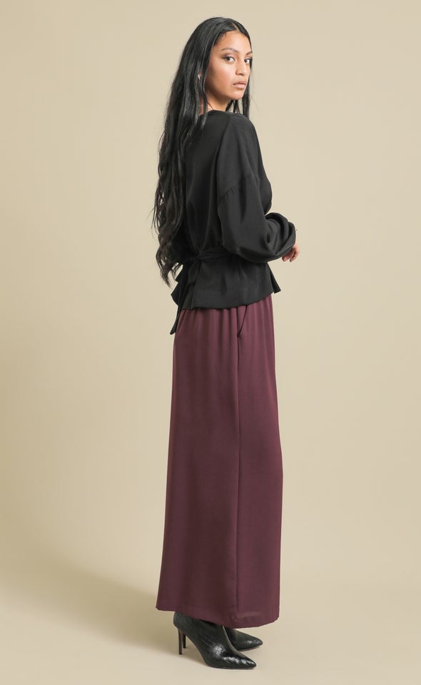 Matte Satin Tie Back Top Black