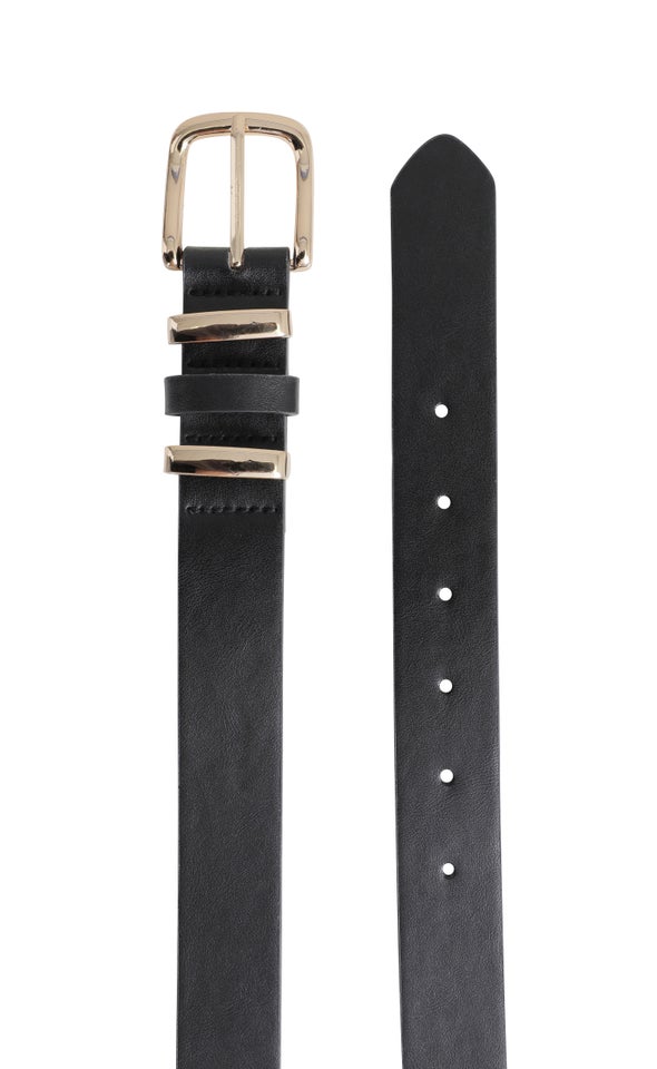 Metal Detail Jean Belt Gold/black