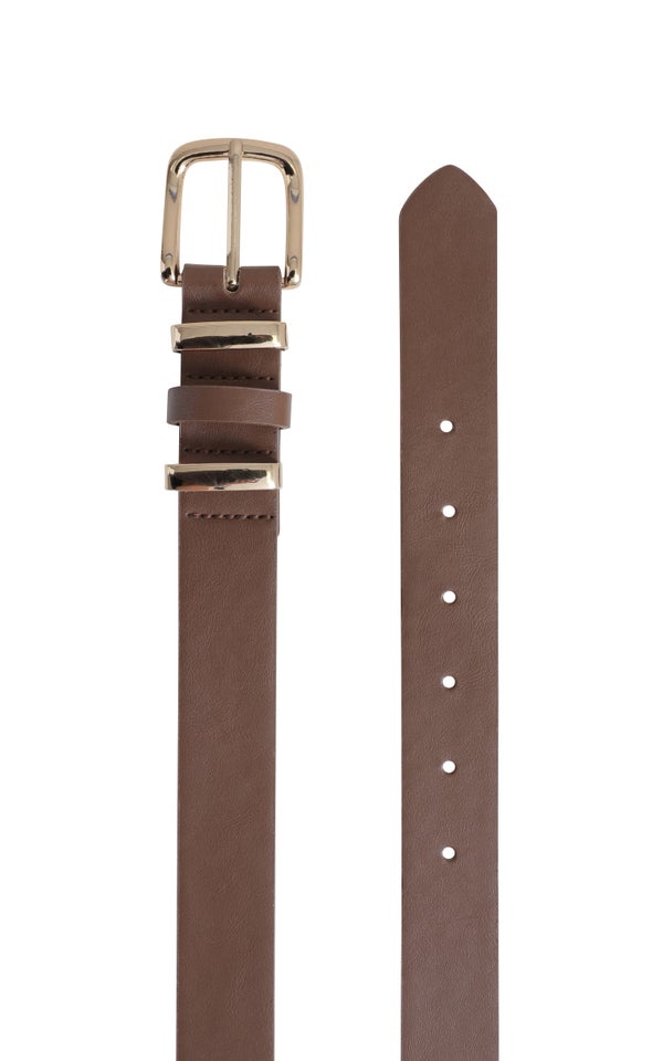 Metal Detail Jean Belt Gold/brown