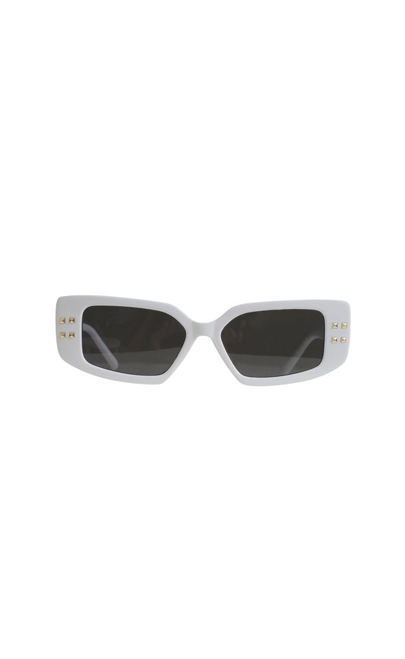 Metal Stud Sunglasses White