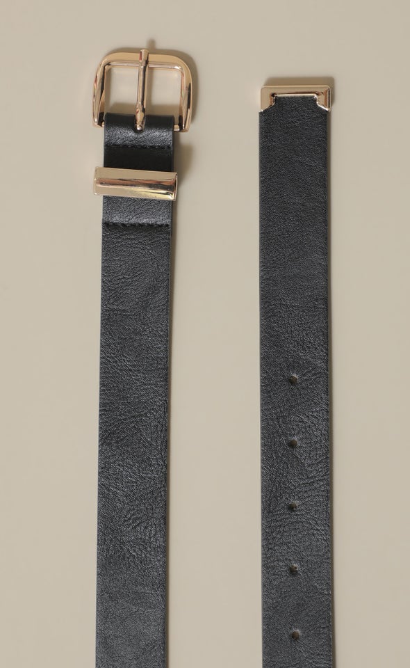 Metal Tip Jean Belt Gold/black