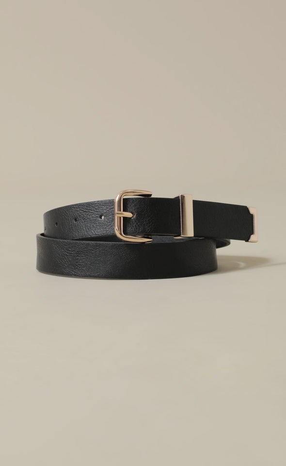 Metal Tip Jean Belt Gold/black