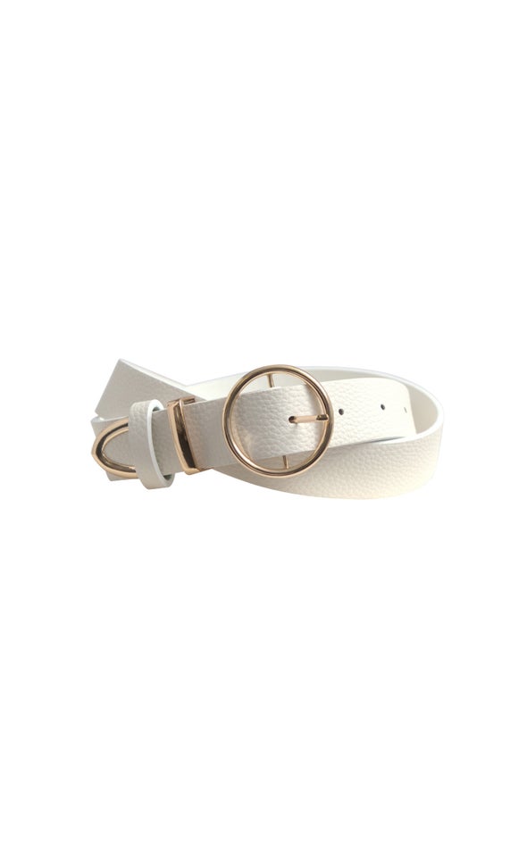 Metal Tip Jean Belt Gold/cream