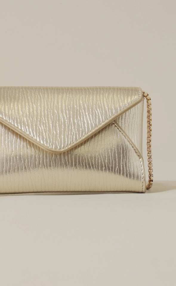 Metallic Envelope Clutch Bronze