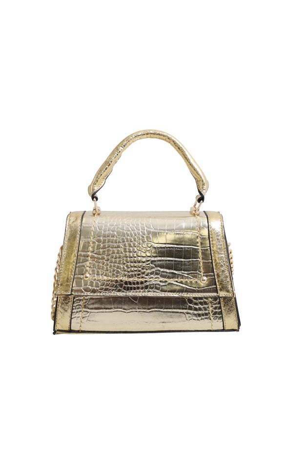 Metallic Evening Tote Gold