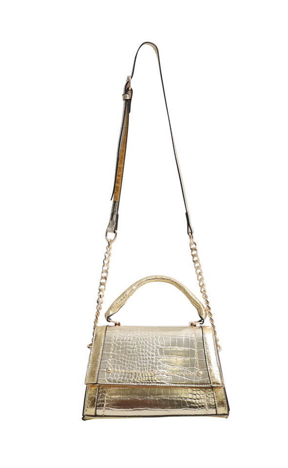 Metallic Evening Tote Gold