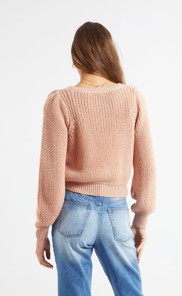 Metallic Thread Sweater Blush