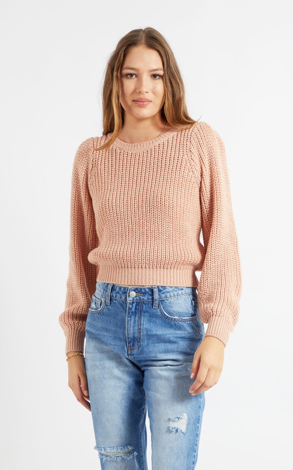 Metallic Thread Sweater Blush