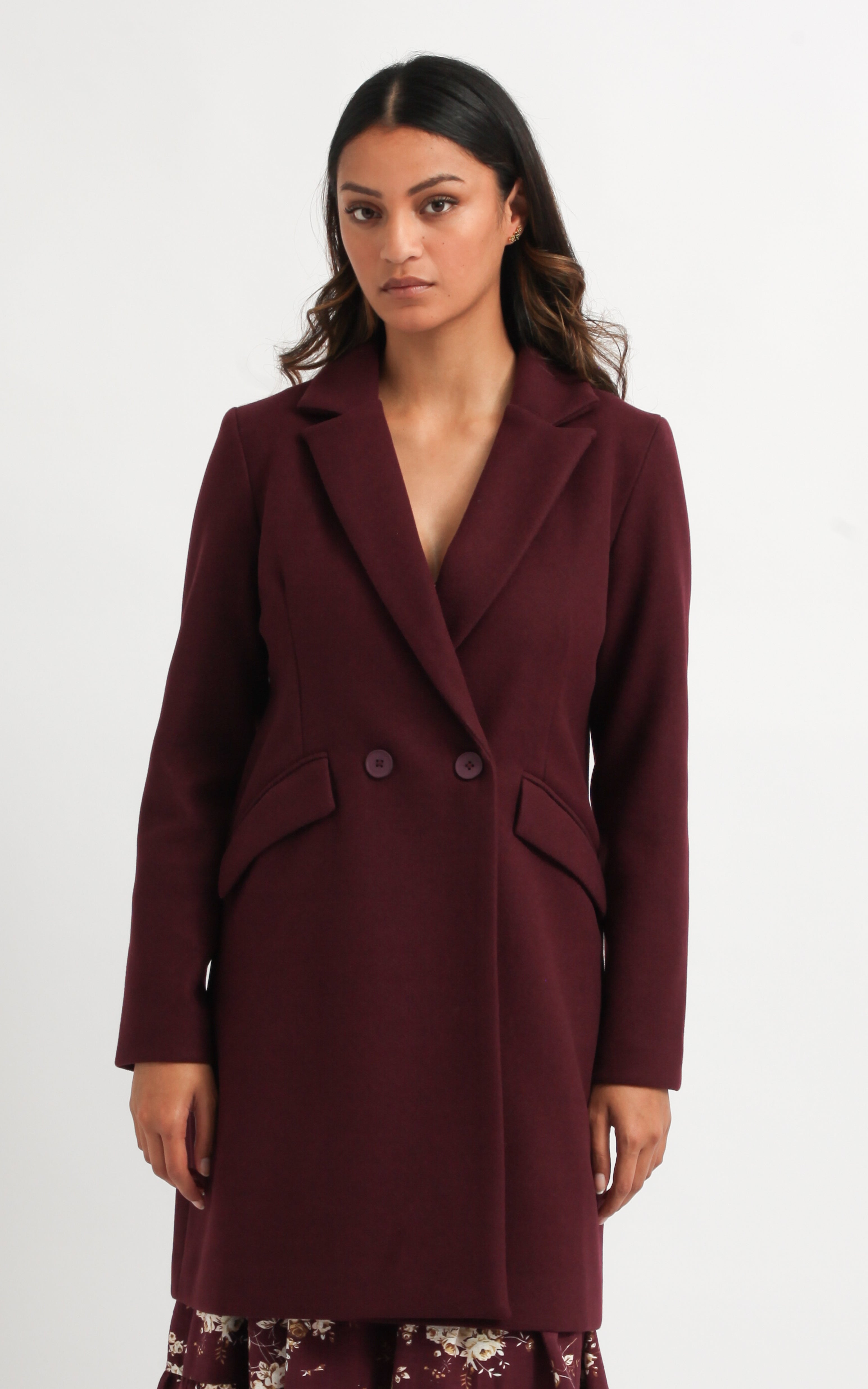 Shop our Double Breasted Mid Length Coat in Cocoa | Pagani