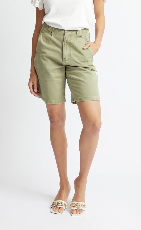 Mid Length Shorts Olive