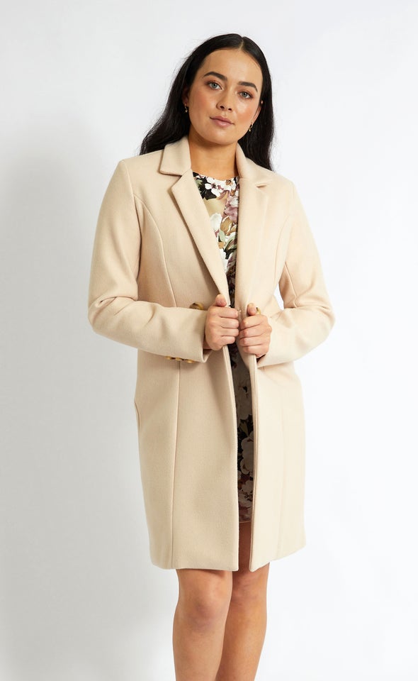 Mid Length Tailored Coat Blush
